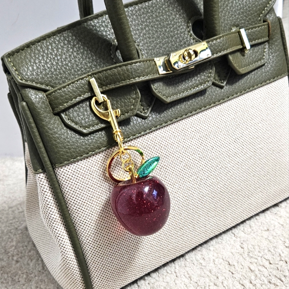 Deep Red Apple Purse Charm